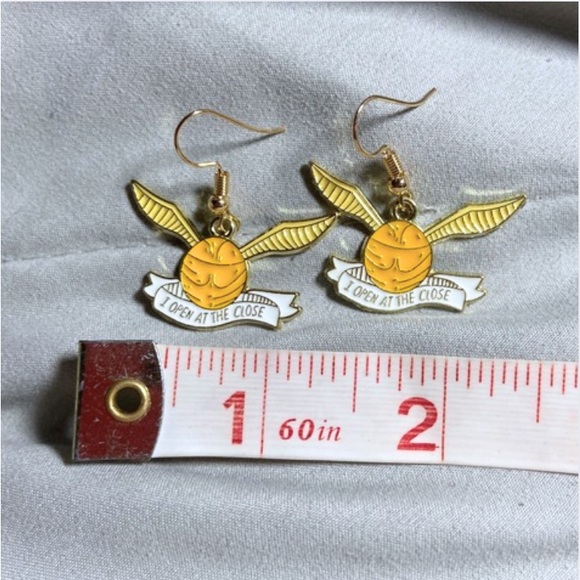 Earrings Golden Snitch I Open At The Close Harry Potter Dumbledore Hogwarts - Picture 2 of 4